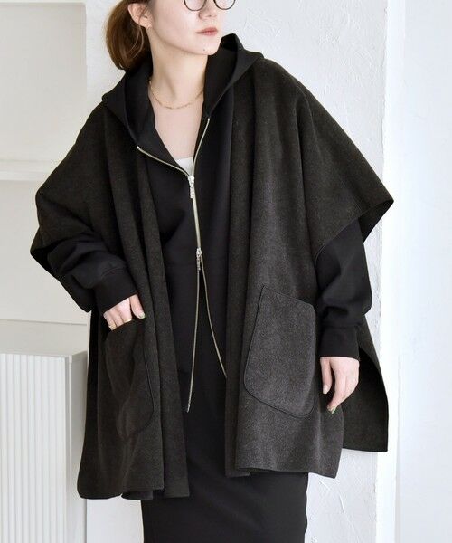 SHIPS / シップス その他アウター | quaranciel: ダブル パイル ニット ショート ポンチョ コート | 詳細8