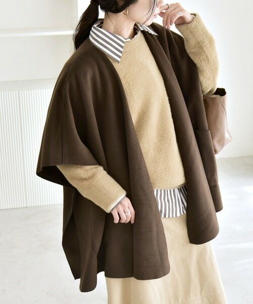 SHIPS / シップス その他アウター | quaranciel: ダブル パイル ニット ショート ポンチョ コート | 詳細20