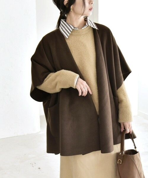 SHIPS / シップス その他アウター | quaranciel: ダブル パイル ニット ショート ポンチョ コート | 詳細22