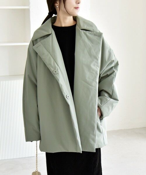 SHIPS for women/シップスウィメン 《予約》quaranciel:〈撥水加工〉中綿 テーラード ミドル Wボタン ジャケット コート ライトオリーブ ONE SIZE SHIPS for women/シップスウィメン 《予約》quaranciel:〈撥水加工〉中綿 テーラード ミドル Wボタン ジャケット コート ライトオリーブ ONE SIZE