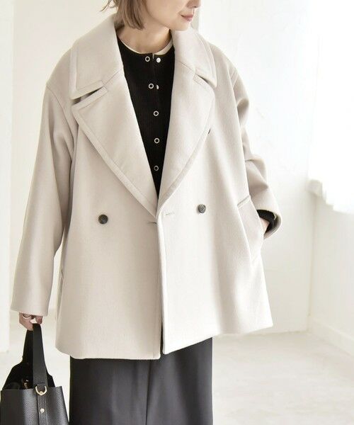 SHIPS / シップス ピーコート | quaranciel: PURE WOOL ダブルブレスト テーラード ハーフ コート | 詳細3