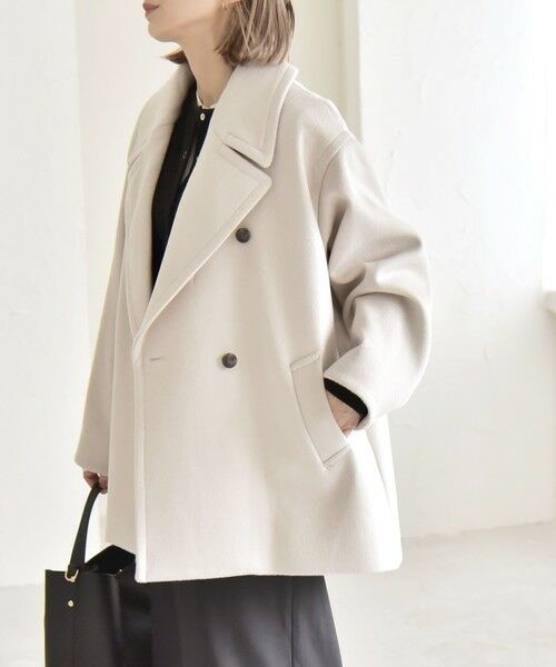 SHIPS / シップス ピーコート | quaranciel: PURE WOOL ダブルブレスト テーラード ハーフ コート | 詳細5