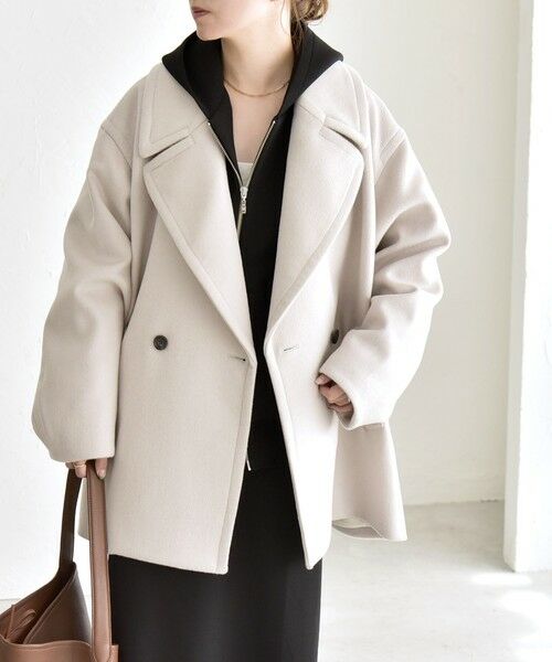 SHIPS / シップス ピーコート | quaranciel: PURE WOOL ダブルブレスト テーラード ハーフ コート | 詳細8