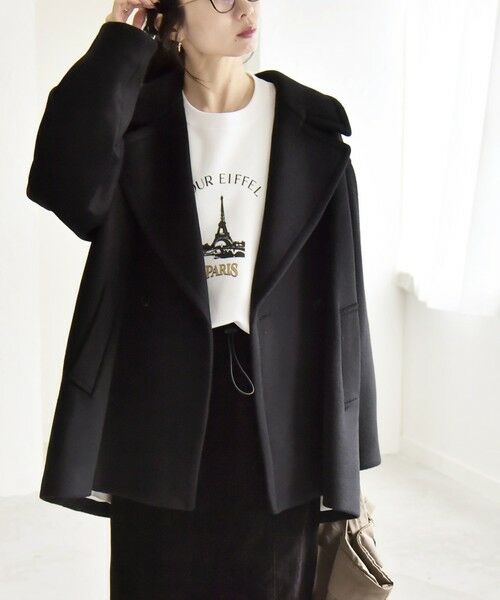 SHIPS / シップス ピーコート | quaranciel: PURE WOOL ダブルブレスト テーラード ハーフ コート | 詳細17