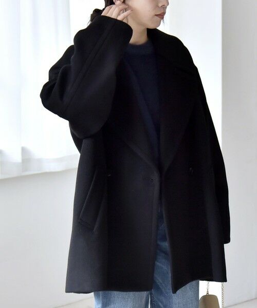 SHIPS / シップス ピーコート | quaranciel: PURE WOOL ダブルブレスト テーラード ハーフ コート | 詳細24