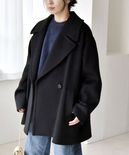 SHIPS / シップス ピーコート | quaranciel: PURE WOOL ダブルブレスト テーラード ハーフ コート | 詳細25