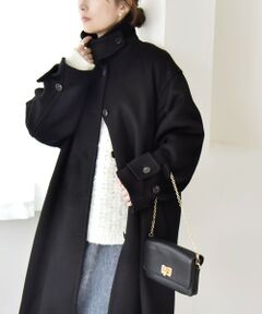 SHIPS / シップス ステンカラーコート | quaranciel: PURE WOOL スタンド & ステンカラー ロング コート