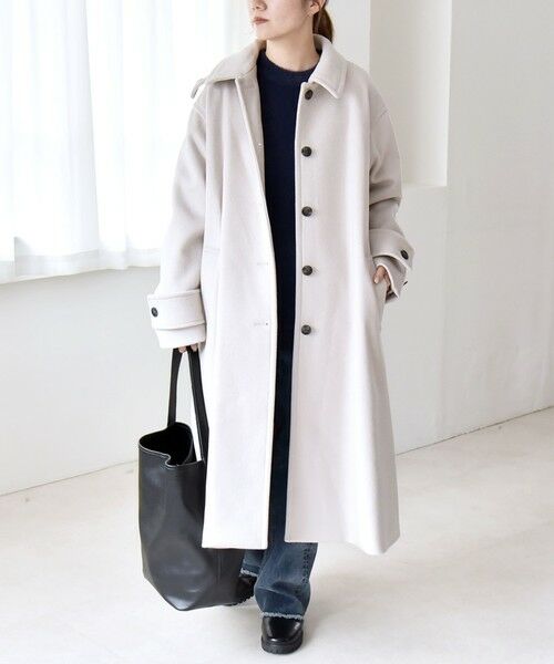 SHIPS / シップス ステンカラーコート | quaranciel: PURE WOOL スタンド & ステンカラー ロング コート | 詳細1