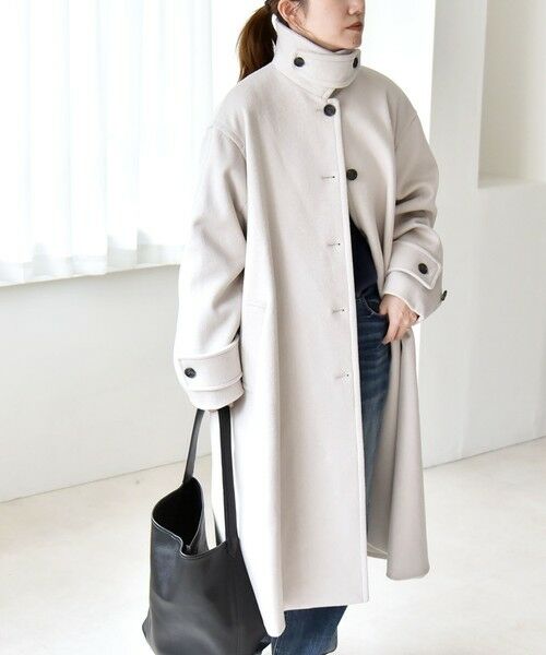SHIPS / シップス ステンカラーコート | quaranciel: PURE WOOL スタンド & ステンカラー ロング コート | 詳細10