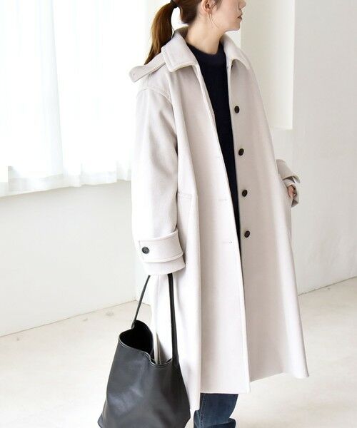 SHIPS / シップス ステンカラーコート | quaranciel: PURE WOOL スタンド & ステンカラー ロング コート | 詳細2