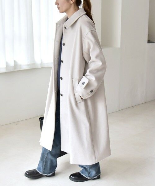 SHIPS / シップス ステンカラーコート | quaranciel: PURE WOOL スタンド & ステンカラー ロング コート | 詳細3