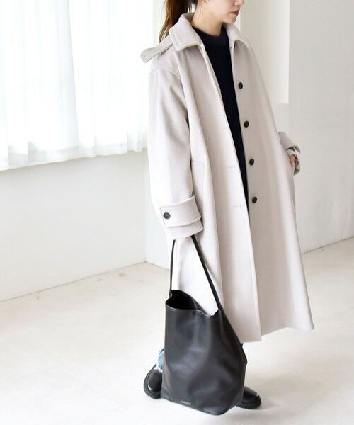 SHIPS / シップス ステンカラーコート | quaranciel: PURE WOOL スタンド & ステンカラー ロング コート | 詳細4