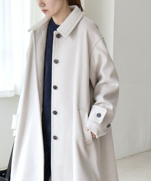 SHIPS / シップス ステンカラーコート | quaranciel: PURE WOOL スタンド & ステンカラー ロング コート | 詳細7