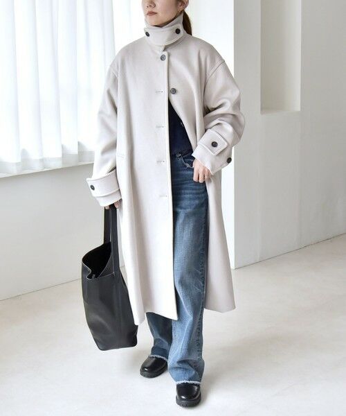 SHIPS / シップス ステンカラーコート | quaranciel: PURE WOOL スタンド & ステンカラー ロング コート | 詳細9