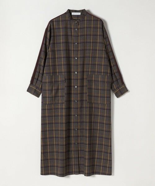 SHIPS / シップス ロング・マキシ丈ワンピース | quaranciel: バンドカラー ライン チェック ポケット シャツ ワンピース | 詳細8