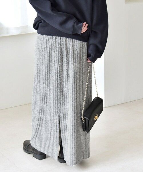 SHIPS / シップス ロング・マキシ丈ワンピース | quaranciel:〈手洗い可能〉リブニット ポロ プルオーバー  & スカート セットアップ | 詳細13