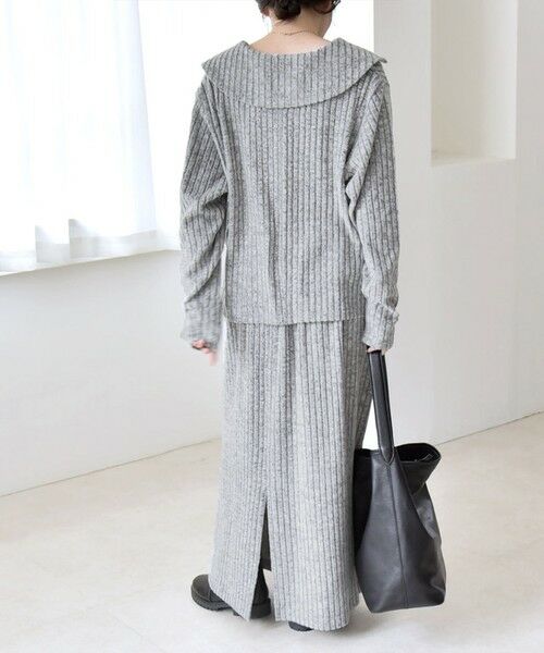 SHIPS / シップス ロング・マキシ丈ワンピース | quaranciel:〈手洗い可能〉リブニット ポロ プルオーバー  & スカート セットアップ | 詳細8