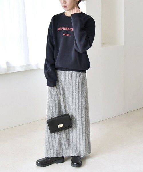 SHIPS / シップス ロング・マキシ丈ワンピース | quaranciel:〈手洗い可能〉リブニット ポロ プルオーバー  & スカート セットアップ | 詳細9