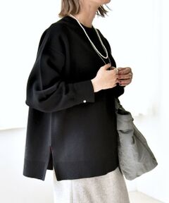 SHIPS / シップス ニット・セーター | quaranciel:〈手洗い可能〉ダブルフェイス パールモチーフ ワイド ニット プルオーバー