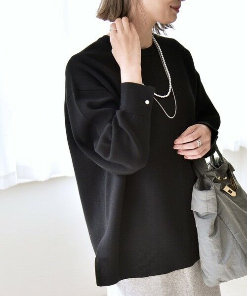 SHIPS / シップス ニット・セーター | quaranciel:〈手洗い可能〉ダブルフェイス パールモチーフ ワイド ニット プルオーバー | 詳細3