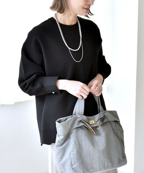 SHIPS / シップス ニット・セーター | quaranciel:〈手洗い可能〉ダブルフェイス パールモチーフ ワイド ニット プルオーバー | 詳細8