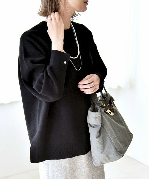 SHIPS / シップス ニット・セーター | quaranciel:〈手洗い可能〉ダブルフェイス パールモチーフ ワイド ニット プルオーバー | 詳細9