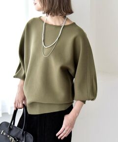 SHIPS / シップス ニット・セーター | quaranciel:〈手洗い可能〉ダブルフェイス ボートネック パフ ニット プルオーバー