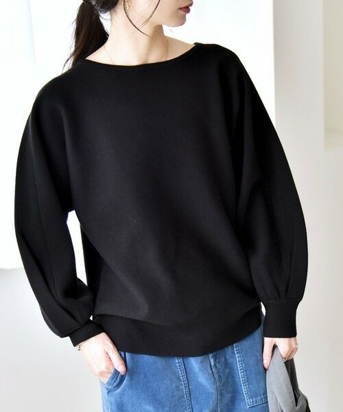 SHIPS / シップス ニット・セーター | quaranciel:〈手洗い可能〉ダブルフェイス ボートネック パフ ニット プルオーバー | 詳細3
