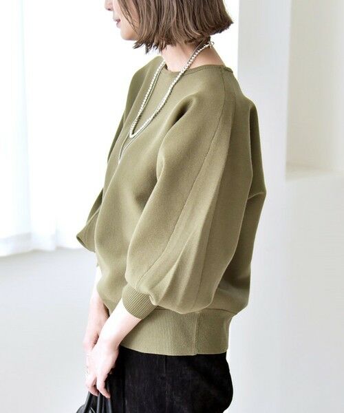 SHIPS / シップス ニット・セーター | quaranciel:〈手洗い可能〉ダブルフェイス ボートネック パフ ニット プルオーバー | 詳細12