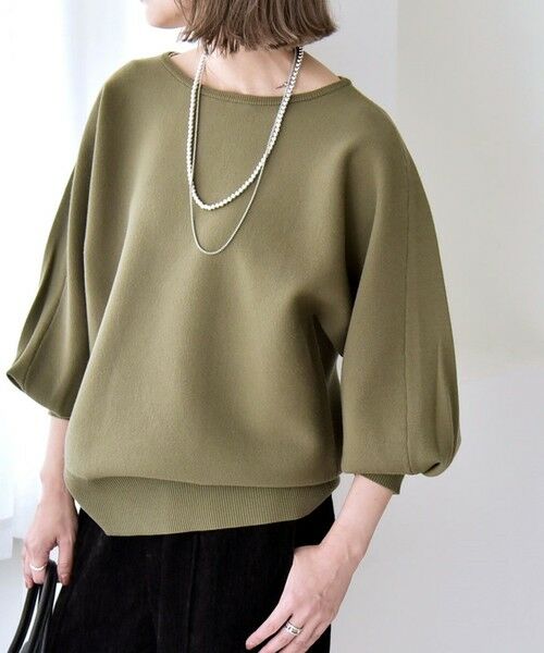 SHIPS / シップス ニット・セーター | quaranciel:〈手洗い可能〉ダブルフェイス ボートネック パフ ニット プルオーバー | 詳細16