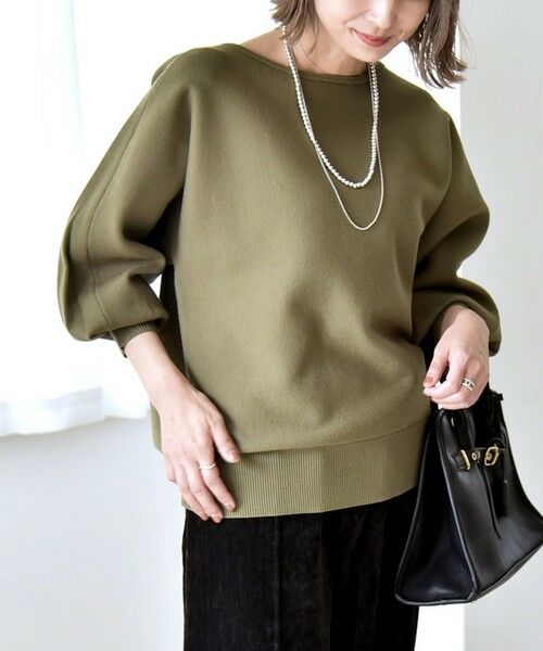 SHIPS / シップス ニット・セーター | quaranciel:〈手洗い可能〉ダブルフェイス ボートネック パフ ニット プルオーバー | 詳細18