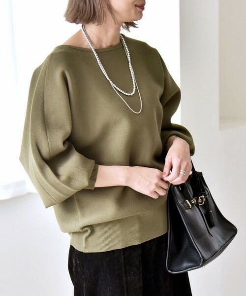 SHIPS / シップス ニット・セーター | quaranciel:〈手洗い可能〉ダブルフェイス ボートネック パフ ニット プルオーバー | 詳細19