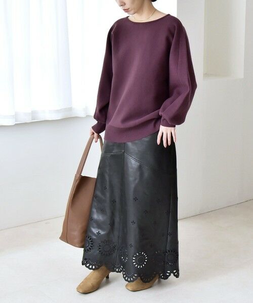 SHIPS / シップス ニット・セーター | quaranciel:〈手洗い可能〉ダブルフェイス ボートネック パフ ニット プルオーバー | 詳細25