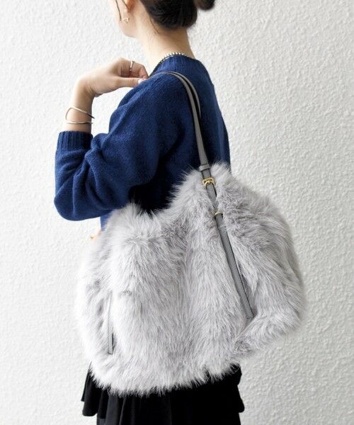 SHIPS / シップス トートバッグ | SHIPS any: A4 ベルト フェイクファー トート バッグ | 詳細1