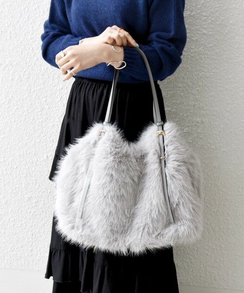 SHIPS / シップス トートバッグ | SHIPS any: A4 ベルト フェイクファー トート バッグ | 詳細2