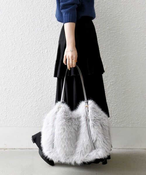 SHIPS / シップス トートバッグ | SHIPS any: A4 ベルト フェイクファー トート バッグ | 詳細3