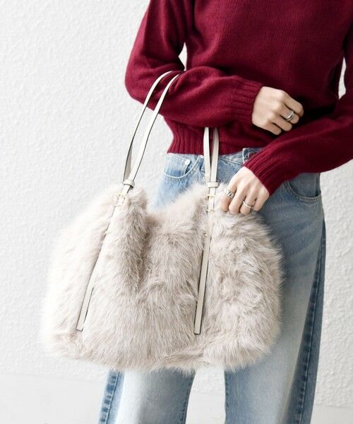 SHIPS / シップス トートバッグ | SHIPS any: A4 ベルト フェイクファー トート バッグ | 詳細11