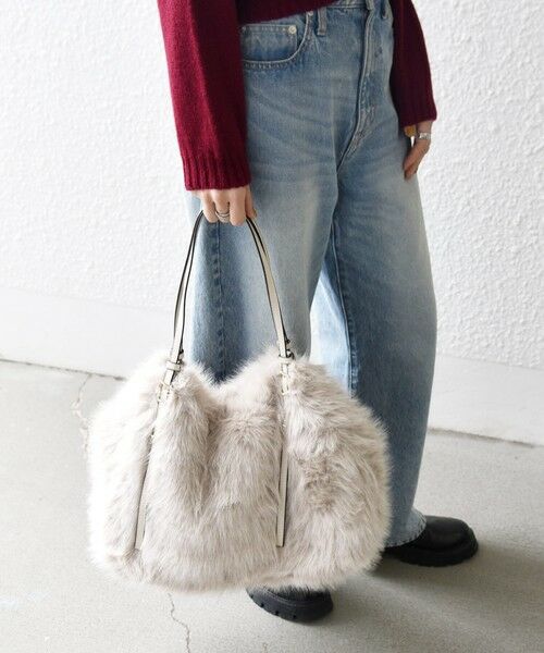 SHIPS / シップス トートバッグ | SHIPS any: A4 ベルト フェイクファー トート バッグ | 詳細13