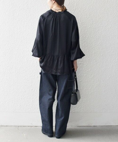 SHIPS / シップス シャツ・ブラウス | SHIPS any:〈洗濯機可能〉サテン 刺繍 スキッパー ペプラム ブラウス | 詳細2