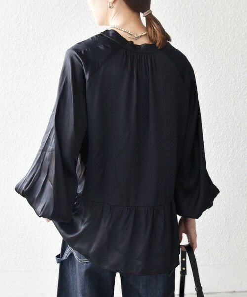 SHIPS / シップス シャツ・ブラウス | SHIPS any:〈洗濯機可能〉サテン 刺繍 スキッパー ペプラム ブラウス | 詳細5