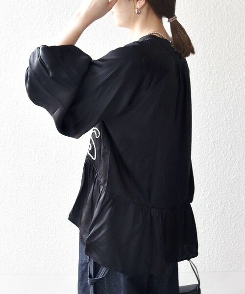 SHIPS / シップス シャツ・ブラウス | SHIPS any:〈洗濯機可能〉サテン 刺繍 スキッパー ペプラム ブラウス | 詳細6