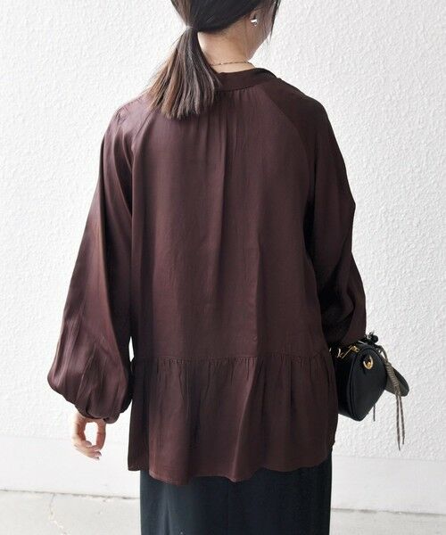 SHIPS / シップス シャツ・ブラウス | SHIPS any:〈洗濯機可能〉サテン 刺繍 スキッパー ペプラム ブラウス | 詳細19