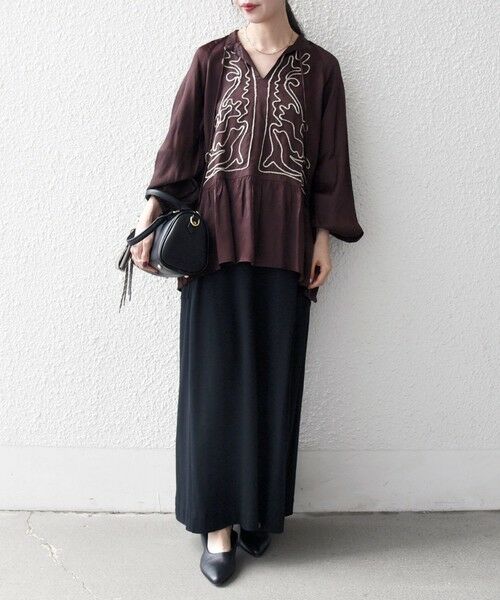 SHIPS / シップス シャツ・ブラウス | SHIPS any:〈洗濯機可能〉サテン 刺繍 スキッパー ペプラム ブラウス | 詳細15