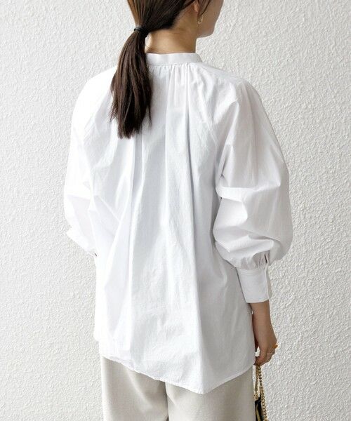 SHIPS / シップス シャツ・ブラウス | bon_meur:〈洗濯機可能〉レース スカーフ付き バンドカラー ギャザー パフ シャツ | 詳細10