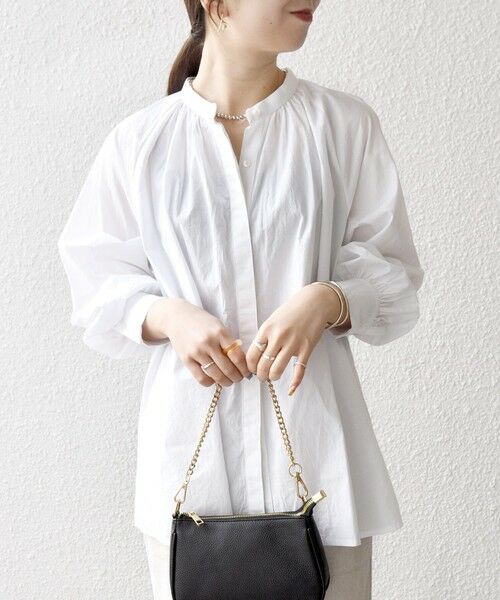 SHIPS / シップス シャツ・ブラウス | bon_meur:〈洗濯機可能〉レース スカーフ付き バンドカラー ギャザー パフ シャツ | 詳細7