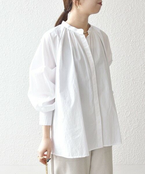 SHIPS / シップス シャツ・ブラウス | bon_meur:〈洗濯機可能〉レース スカーフ付き バンドカラー ギャザー パフ シャツ | 詳細8