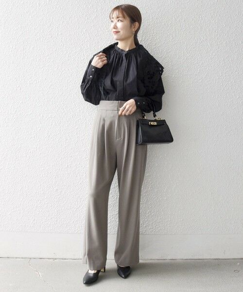 SHIPS / シップス シャツ・ブラウス | bon_meur:〈洗濯機可能〉レース スカーフ付き バンドカラー ギャザー パフ シャツ | 詳細14