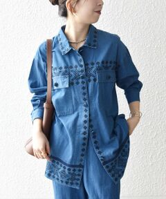 SHIPS / シップス Gジャン・デニムジャケット | bon_meur:〈洗濯機可能〉エンブロイダリー デニム シャツ ジャケット