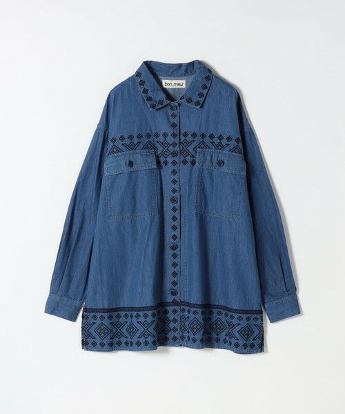 SHIPS / シップス Gジャン・デニムジャケット | bon_meur:〈洗濯機可能〉エンブロイダリー デニム シャツ ジャケット | 詳細14