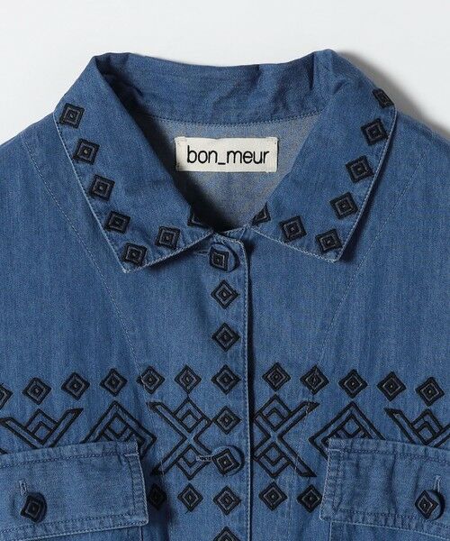 SHIPS / シップス Gジャン・デニムジャケット | bon_meur:〈洗濯機可能〉エンブロイダリー デニム シャツ ジャケット | 詳細15